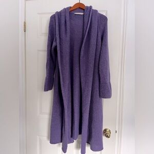 Soft Surroundings Ambrosia Alpaca Blend Midi Knit Cardigan Sweater Purple S
